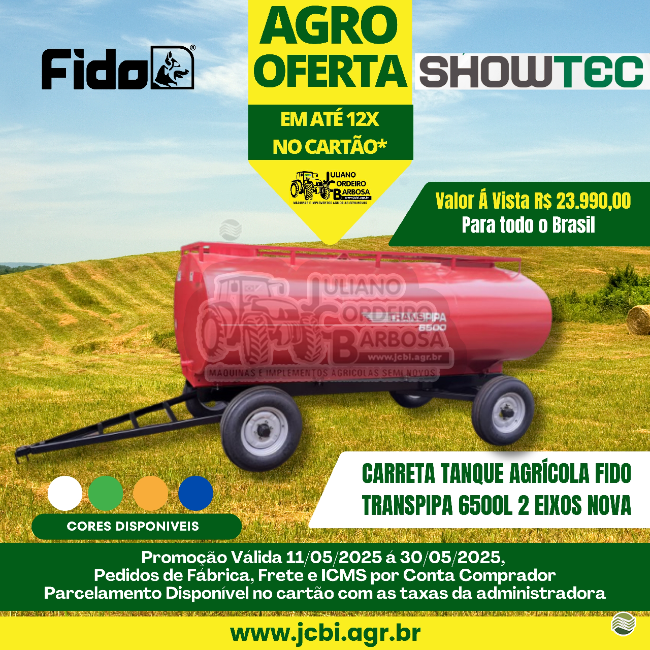 IMPLEMENTOS AGRICOLAS CARRETA TANQUE TANQUE 6500 LITROS JCBi Máquinas e Implementos Agrícolas MARACAJU MATO GROSSO DO SUL MS
